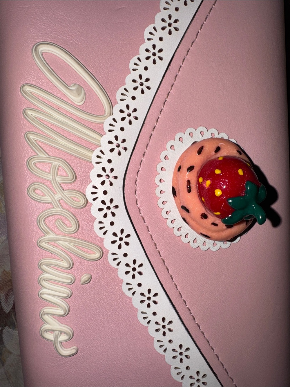 Moschino Cake 🍰 Slice Look 25 Clutch Pink Macaron Strawberry Bakery Bag Purse